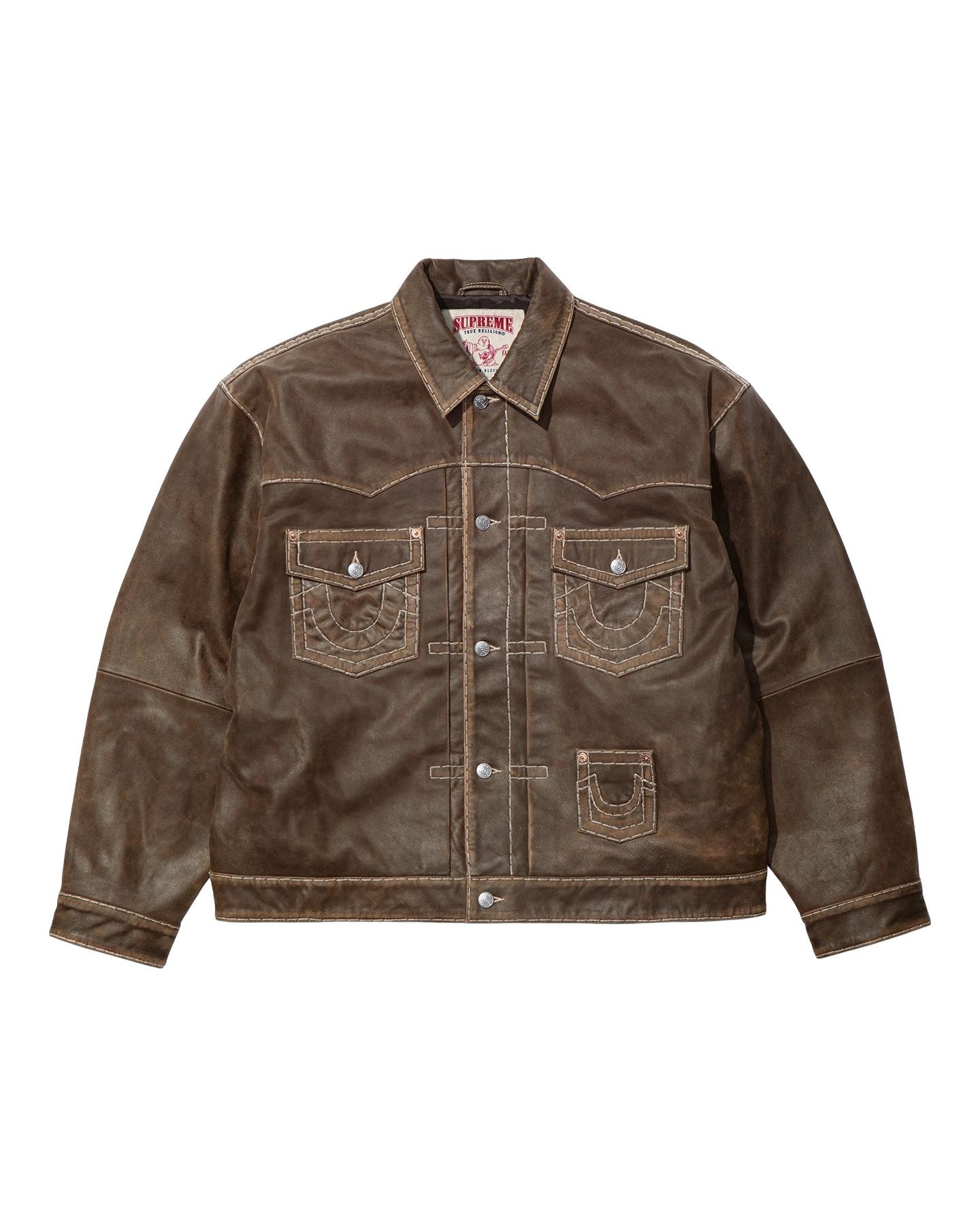 Supreme®/True Religion® Leather Trucker Jacket